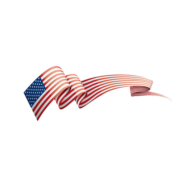 Bandiera USA, illustrazione vettoriale su sfondo bianco - Vettoriali, immagini