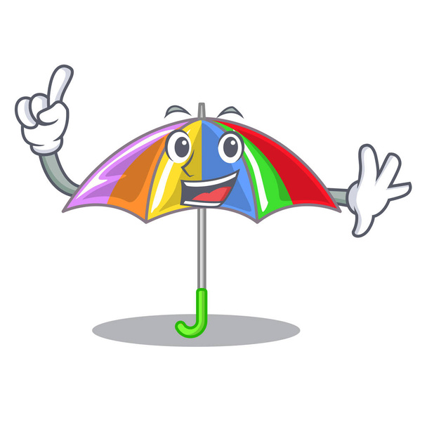 Finger playing rain with umbrella rainbow cartoon vector illustration - Вектор,изображение