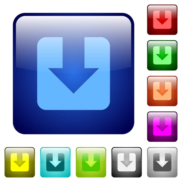 Descargar iconos en color cuadrado redondeado brillante conjunto de botones
 - Vector, imagen