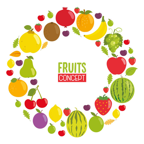 Ilustração vetorial de design de conceito de frutas
 - Vetor, Imagem