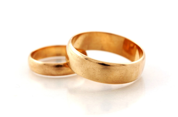 Złote Pierścienie Ślubne - Zdjęcie, obraz