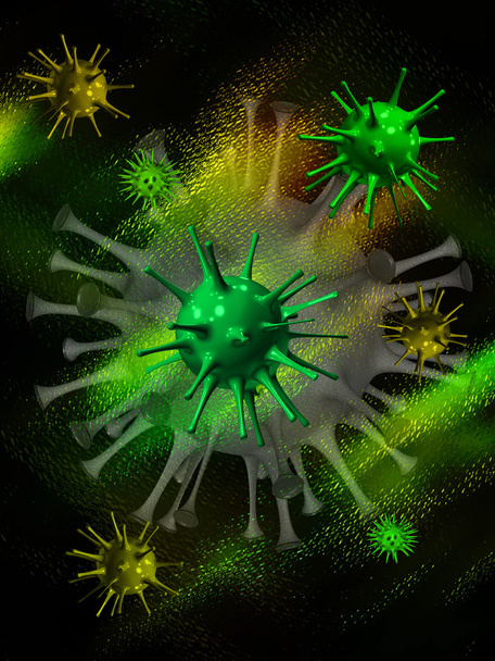 Background with viruses - Foto, afbeelding
