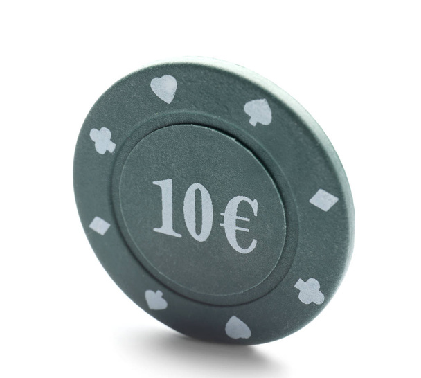 Chip per i giochi d'azzardo nel casinò su sfondo bianco
 - Foto, immagini