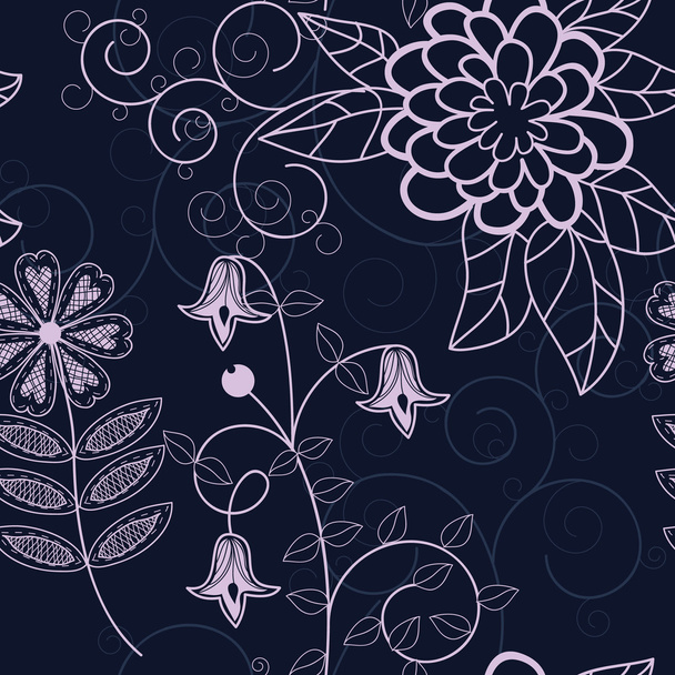 vector seamless flower background - Vector, Imagen