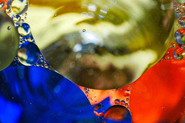 colorful background from water drops and oil - Foto, Imagem