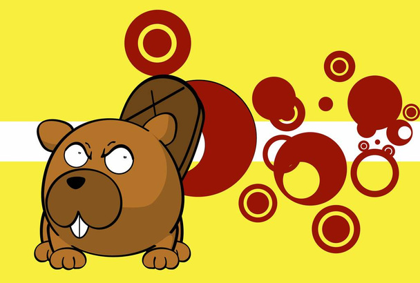 cute baby beaver ball style cartoon expression background in vector format very easy to edit  - Vector, Image