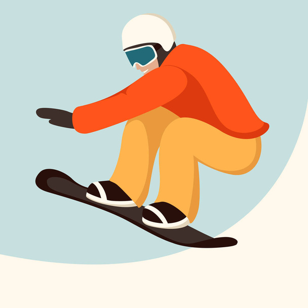 snowboarder, ilustración vectorial, estilo plano
 - Vector, imagen