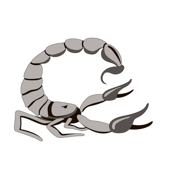 Ilustracja wektorowa Skorpion, płaski, profil - Wektor, obraz