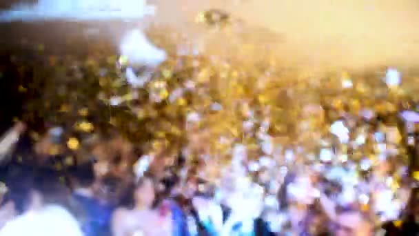 New Year celebration. The disco, Banquet, people blurred background dancing. - Footage, Video