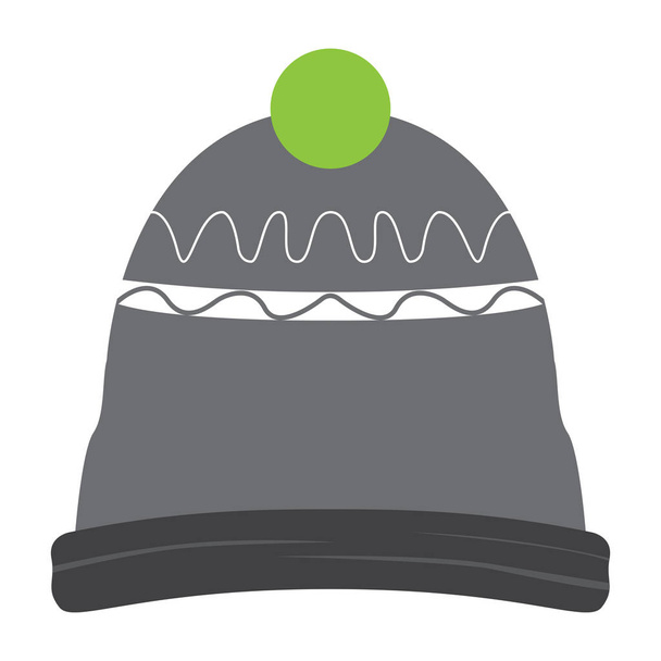 Sombrero de lana aislado. Ropa de invierno
 - Vector, imagen