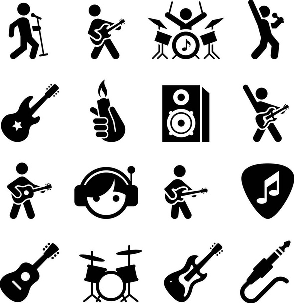 Rock musiikki vektori kuvakkeet
 - Vektori, kuva
