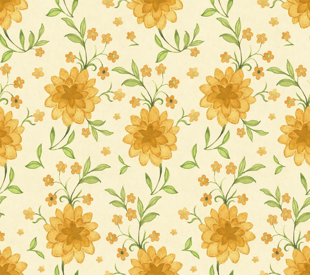 Seamless pattern with watercolor flowers - Zdjęcie, obraz