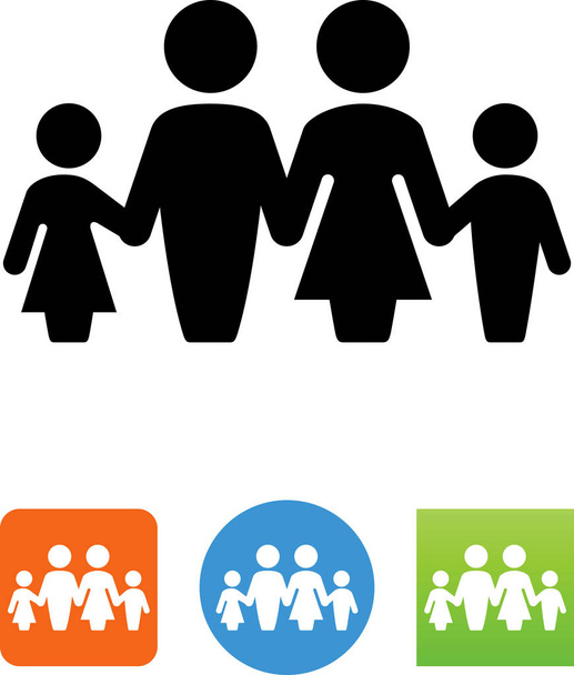 Familie Holding Hands pictogram - Vector, afbeelding