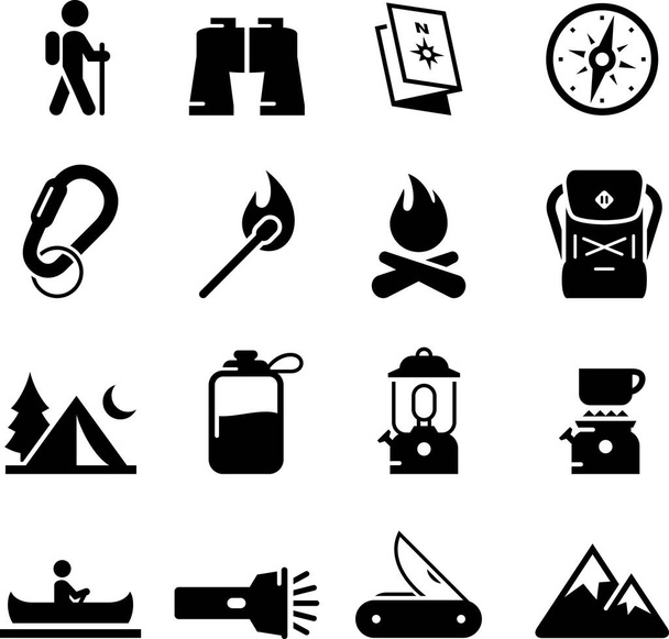 Icone vettoriali per campeggio e ricreazione all'aperto
 - Vettoriali, immagini
