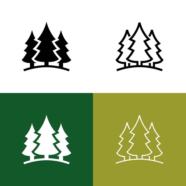 Forest Icon Set, vector illustration - Vector, Image