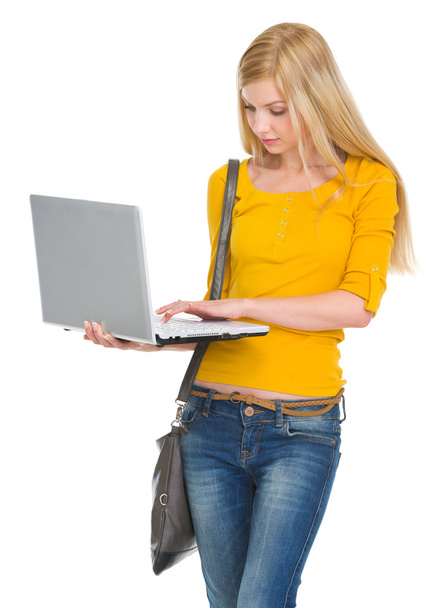 Student girl working laptop - Foto, immagini