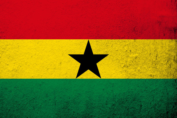 Η Δημοκρατία της Γκάνα Εθνική σημαία. Φόντο grunge - Φωτογραφία, εικόνα
