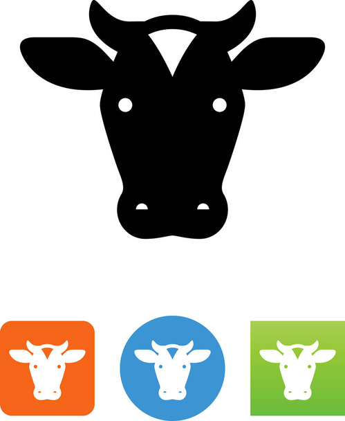 Dairy cow head vector icon - Διάνυσμα, εικόνα