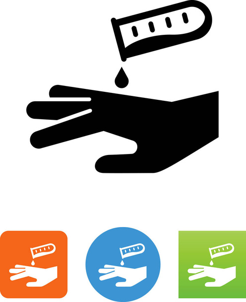 Acid spill warning hand vector icon - Vetor, Imagem