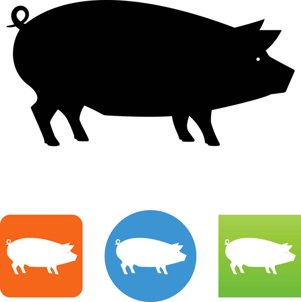 Pig pork farm animal vector icon - Vektör, Görsel