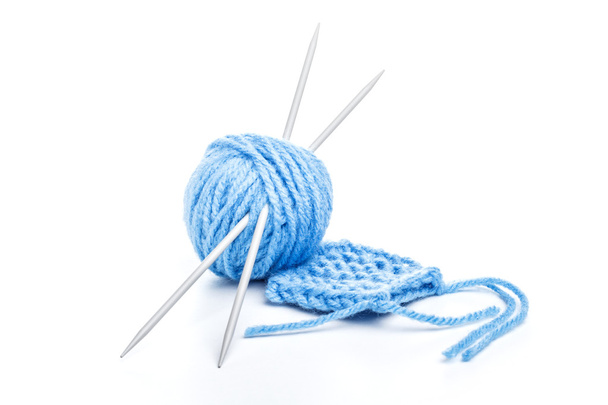 Blue ball of yarn - Foto, imagen