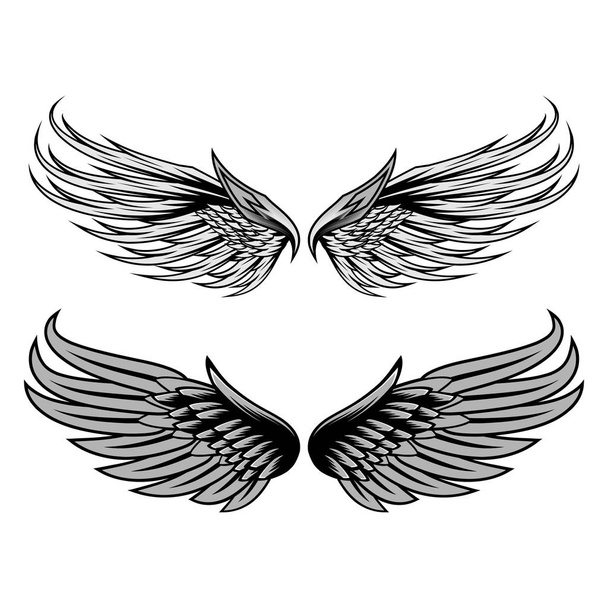 Sady izolovaných vektorová design křídla - Vektor, obrázek