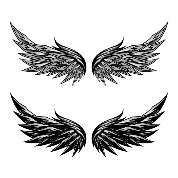 Duivel engel vleugels geïsoleerde vector sjabloonontwerp - Vector, afbeelding
