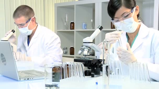 Medizintechniker studieren Forschungsdaten - Filmmaterial, Video