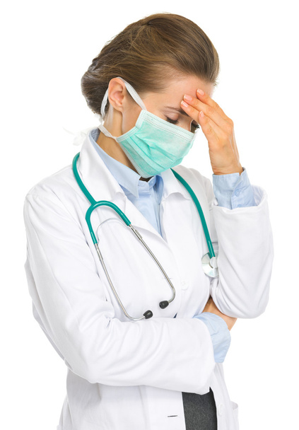 Frustrated medical doctor woman in mask - Φωτογραφία, εικόνα