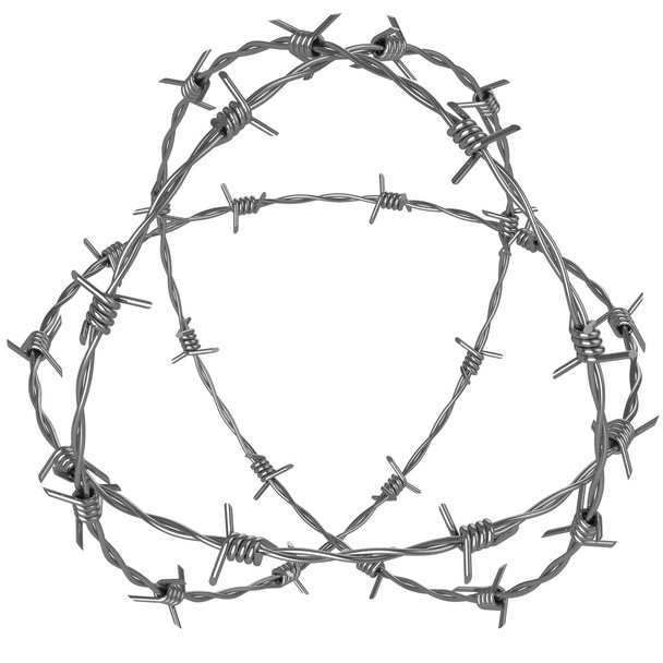 tři rotující kruh ostnatým drátem - Fotografie, Obrázek
