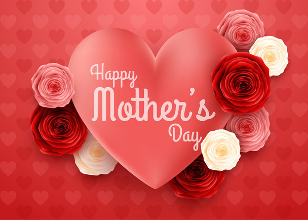 Happy Mother's Day harten achtergrond - Vector, afbeelding