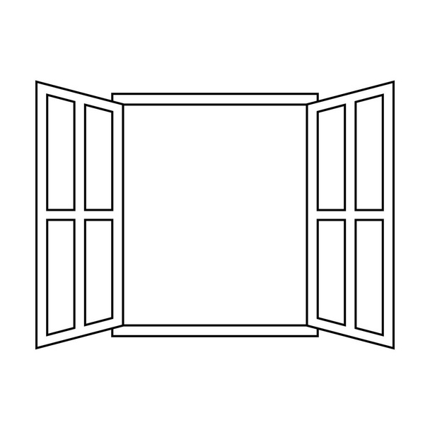 icona segno finestra aperta profilo vettoriale finestra aperta cornice
 - Vettoriali, immagini
