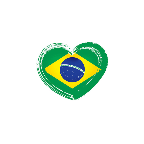 Brezilya bayrağı, beyaz bir arka plan üzerinde vektör çizim - Vektör, Görsel