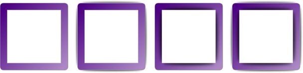 130402 Indigo Purple and White Colour Full Shadow Square App Icon Set - Vector, Image
