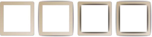 130402 Khaki Brown and White Colour Full Shadow Square App Icon Set - Vector, Image