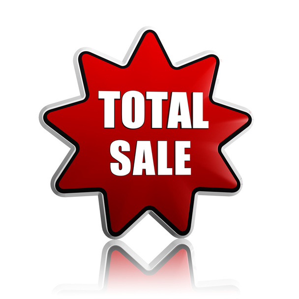 totale verkoop in rode ster banner - Foto, afbeelding