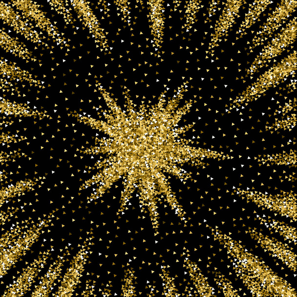 Gold triangles glitter luxury sparkling confetti.  - Vector, Image