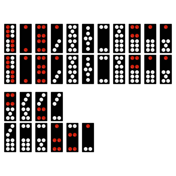 Set van zwart-wit pictogrammen met Chinese Domino's voor uw ontwerp  - Vector, afbeelding