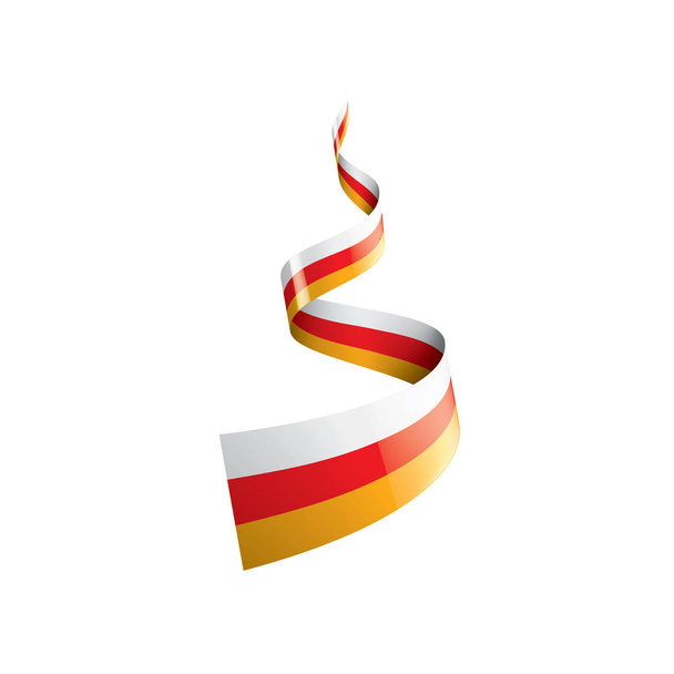 Bandera de Osetia del Sur, ilustración vectorial sobre fondo blanco - Vector, imagen