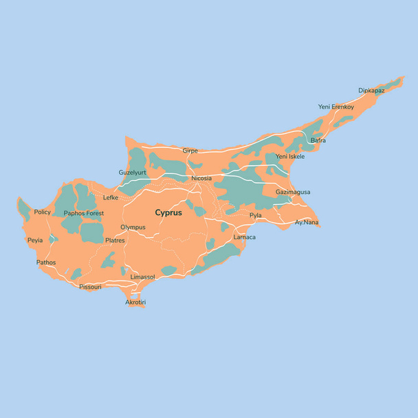 Mapa vetorial de Chipre. Ilustração vetorial isolada. Preto sobre fundo branco. EPS 10 Ilustração
. - Vetor, Imagem