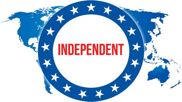 independent election on a World background, 3D rendering. World country map as political background concept. Voting, Freedom Democracy, independent concept. independent and Presidential election banner concep - Photo, Image