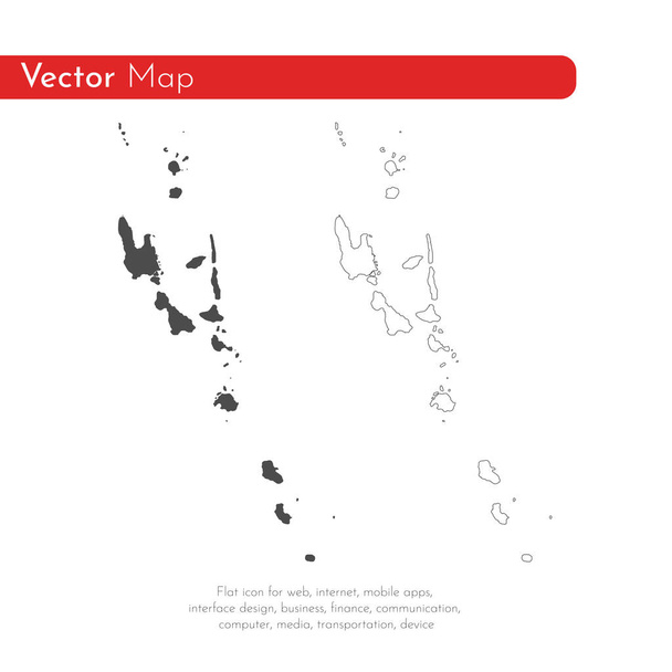 Wektor Mapa Vanuatu. Na białym tle wektor ilustracja. Czarny na białym tle. Ilustracja EPS 10. - Wektor, obraz