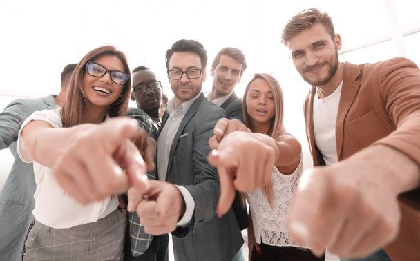 group of successful business people pointing at you - Fotoğraf, Görsel