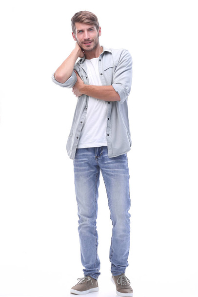 in full growth. modern young man in jeans - Foto, afbeelding