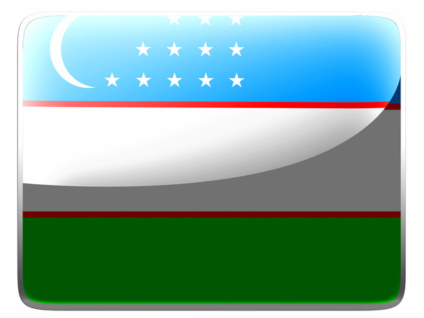 Üzbegisztán zászló, négyzet alakú felület ikon festett - Fotó, kép