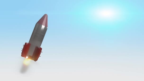 Κινούμενα σχέδια πυραύλων που φέρουν. 3D animation - Πλάνα, βίντεο