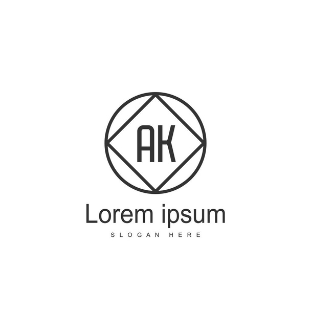 Carta Inicial AK Logo Template Vector Design
 - Vector, Imagen