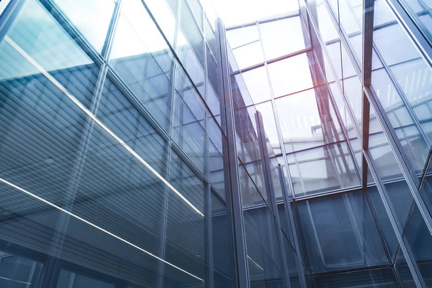 Építészet részletek Modern Building Glass homlokzat Üzleti háttér - Fotó, kép