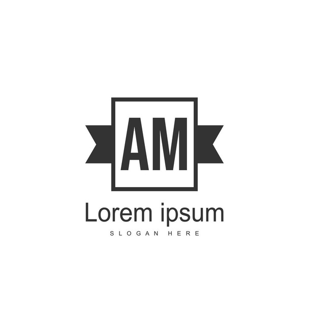 Letra inicial AM Logo Template Vector Design
 - Vector, Imagen