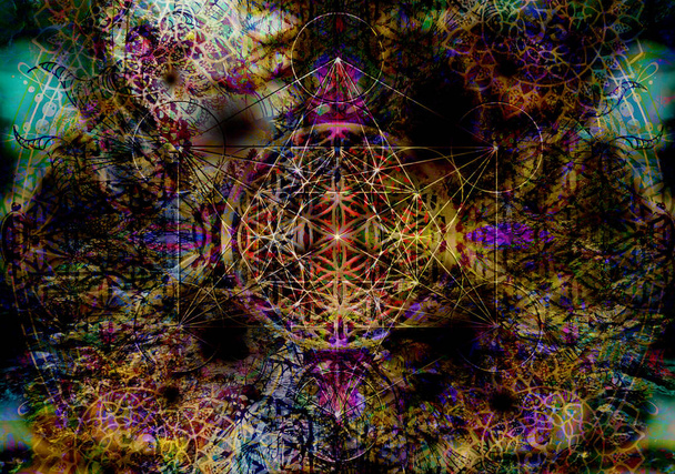 Fundo espiritual abstrato com geometria sagrada
 - Foto, Imagem